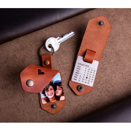 Man accessory - Leather keychain with photo, unique photo gift for man, keychain for him, gift ideas for men Man accessory - Leather keychain with photo, unique photo gift for man, keychain for him, gift ideas for men