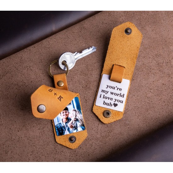Man accessory - Leather keychain with photo, unique photo gift for man, keychain for him, gift ideas for men Man accessory - Leather keychain with photo, unique photo gift for man, keychain for him, gift ideas for men