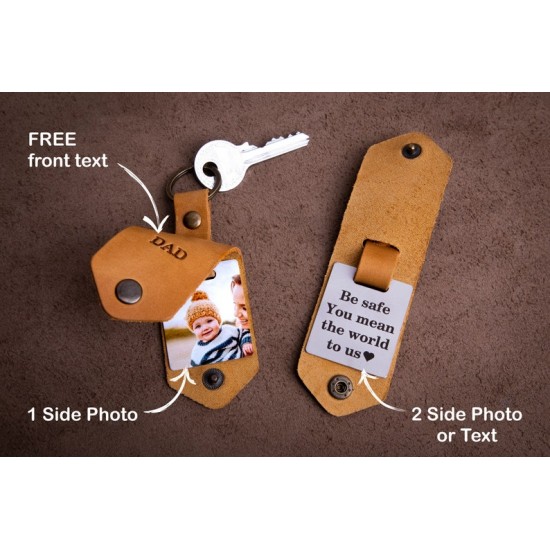 Man accessory - Leather keychain with photo, unique photo gift for man, keychain for him, gift ideas for men Man accessory - Leather keychain with photo, unique photo gift for man, keychain for him, gift ideas for men