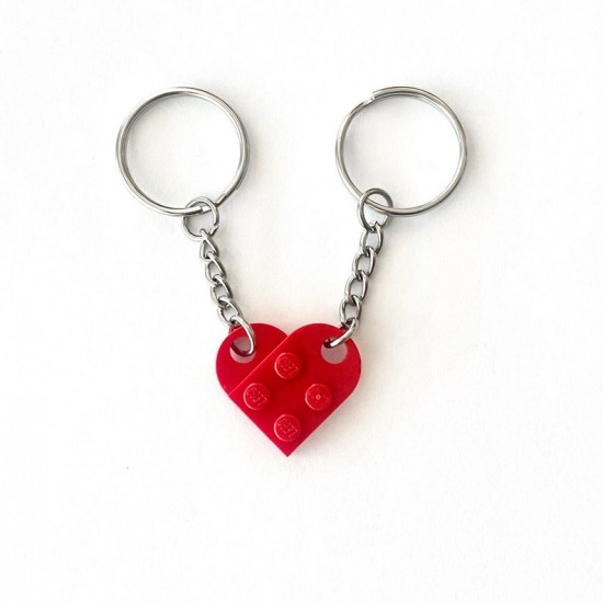 Heart Keychain Set - Made with Authentic LEGO® Bricks, Matching Friendship keychains, Gift for Couples, BFFs - Very High Quality & DURABLE Heart Keychain Set - Made with Authentic LEGO® Bricks, Matching Friendship keychains, Gift for Couples, BFFs - Very High Quality & DURABLE