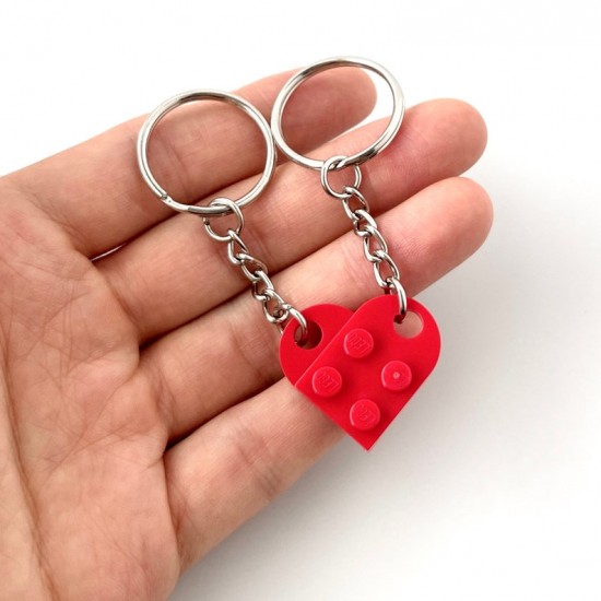 Heart Keychain Set - Made with Authentic LEGO® Bricks, Matching Friendship keychains, Gift for Couples, BFFs - Very High Quality & DURABLE Heart Keychain Set - Made with Authentic LEGO® Bricks, Matching Friendship keychains, Gift for Couples, BFFs - Very High Quality & DURABLE