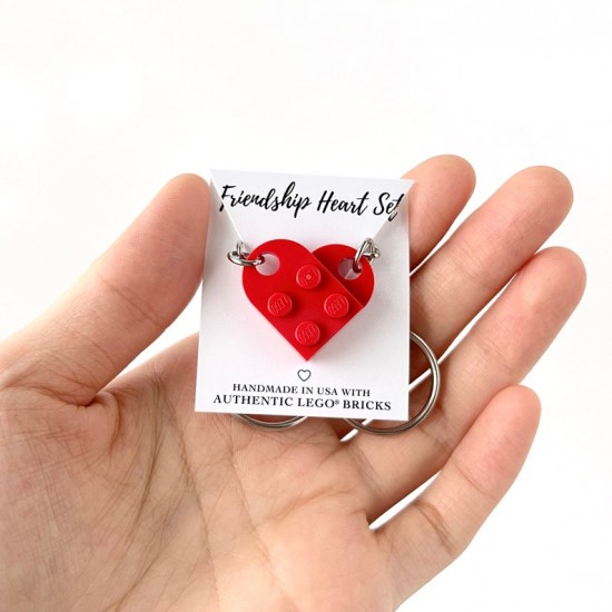 Heart Keychain Set - Made with Authentic LEGO® Bricks, Matching Friendship keychains, Gift for Couples, BFFs - Very High Quality & DURABLE Heart Keychain Set - Made with Authentic LEGO® Bricks, Matching Friendship keychains, Gift for Couples, BFFs - Very High Quality & DURABLE