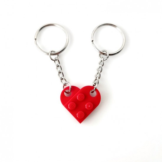 Heart Keychain Set - Made with Authentic LEGO® Bricks, Matching Friendship keychains, Gift for Couples, BFFs - Very High Quality & DURABLE Heart Keychain Set - Made with Authentic LEGO® Bricks, Matching Friendship keychains, Gift for Couples, BFFs - Very High Quality & DURABLE